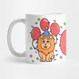 I am 6 with lion - kids birthday 6 years old Mug